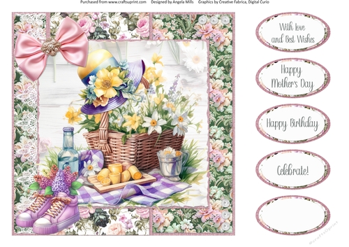 Glorious Spring 7: Spring Picnic 8 x 8 Quick Card Front with Sentiments