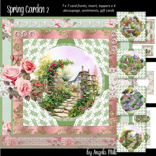 Spring Garden 2: Country Pathways 7 x 7 Card Mini Kit, 7 A4 Sheets