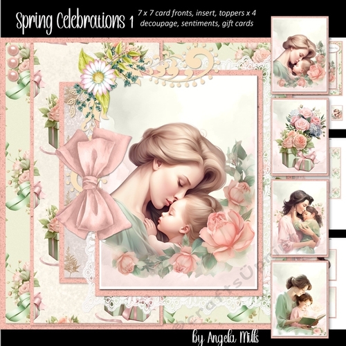 Spring Celebrations 1: For Mum 7 x 7 Card Mini-Kit, 7 Sheets