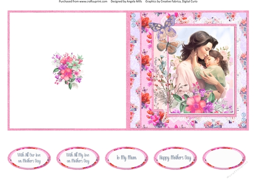 Spring Celebrations 6: To Mum 5 x 5 Quick Cut & Fold Card with Sentiments