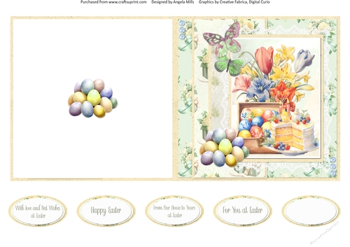 Spring Celebrations 12: Easter Treats 5 x 5 Quick Cut & Fold Card with Sentiments