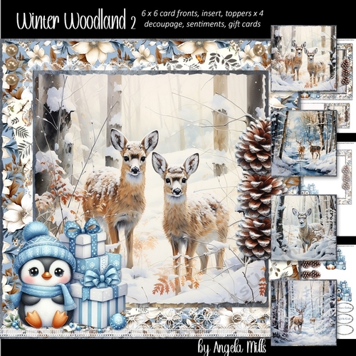 Winter Woodland 2: Forest Fawns 7 x 7 Card Mini Kit, 8 Sheets