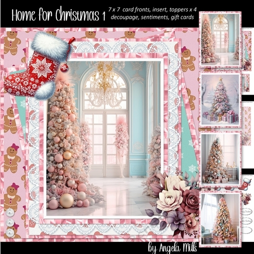 Home for Christmas 1: Christmas Tree 7 x 7 Card Mini-Kit, 6 A4 Sheets