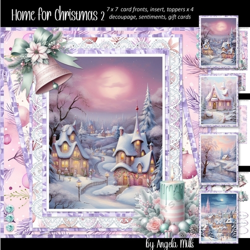 Home for Christmas 2: Snowy Village 7 x 7 Card Mini-Kit, 6 A4 Sheets