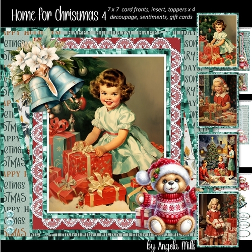 Home for Christmas 4: Christmas Morning 7 x 7 Card Mini-Kit, 6 A4 Sheets