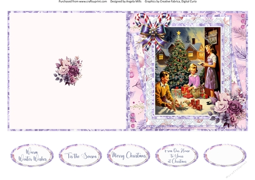 Home for Christmas 15: Christmas Morning 5 x 5 Quick Cut & Fold Card with Sentiments