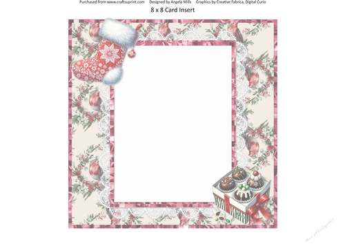 Home for Christmas 16: Christma Stocking & Treats with Winter Robins Background