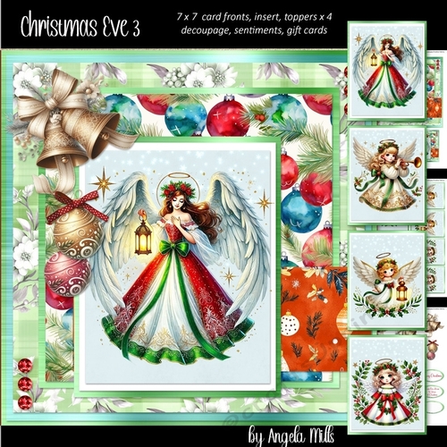 Christmas Eve 3: Christmas Angel 7 x 7 Card Mini Kit, 6 A4 Sheets