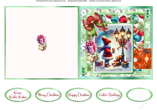 Christmas Eve 6: Make a Wish 5 x 5 Quick Cut & Fold Card with Sentiments
