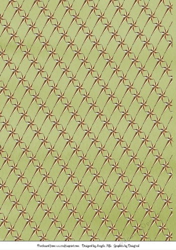 A4 Christmas Background Paper Green/Gold Stars