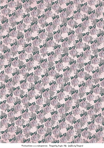 A4 Background Paper Pink/Grey Floral