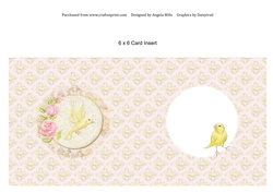 6 x 6 Card Insert Yellow Chick Pink/Yellow
