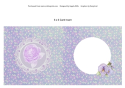 6 x 6 Card Insert Floral Parchment Lace Lilac