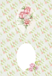 A5 Rose Bouquet Card Insert, Green Background
