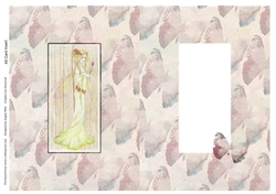 A5 Card Insert Yellow Spring Fairy on Butterfly Background