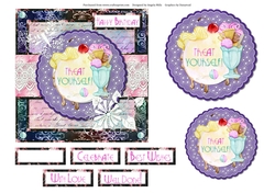 6 x 6 Treat Yourself Card Front with Toppers and Sentiments