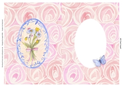 A5 Card Insert Wildflower Posy on Pink Floral Background