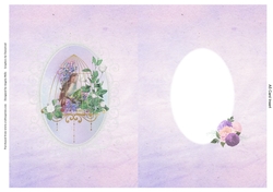A5 Card Insert Birdcage on Lilac Background, Blank
