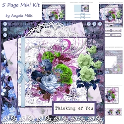 cup1096575_89143 - 8 x 8 Decoupage Card Mini Kit Shabby Floral Roses & Lace 5 Sheets Pink