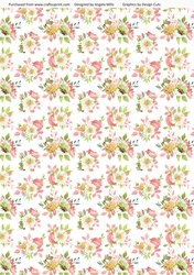 A4 Paper Fairy Garden 5 Yellow/Green/Pink Watercolour Floral