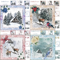Christmas Scenes 17-20 Bumoer Kit, 4 7x7 Card Mini Kits, 24 Sheets