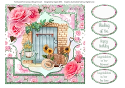 Crafts & Hobbies 16: Gardening 8 x 8 Quick Card Front with Sentiments