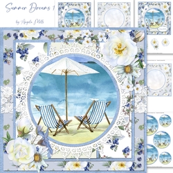 SUmmer Dreams 1: Deckchairs & Parasol 7 x 7 Card Mini Kit, 6 Sheets