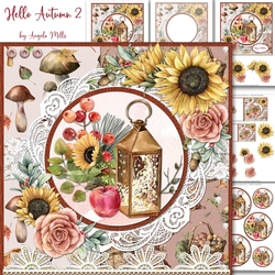 Hello Autumn 2: Lantern & Autumn Bouquet 7 x 7 Card Mini Kit, 6 Sheets