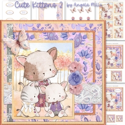 Cute Kittens 2: Mum & Kittens 7 x 7 Card Mini Kit, 6 Sheets