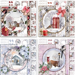Snowy Village Bumper Kit: Four 7x7 Card Mini Kits, 28 Sheets