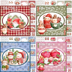 Festive Cuties 1 to 4 Bumper Kit, 4 7x7 Card Mini Kits, 28 Sheets