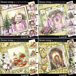 Christmas Greetings 13 to 16 Bumper Kit: 4 7x7 Card Mini Kits, 32 Sheets, 16 Toppers