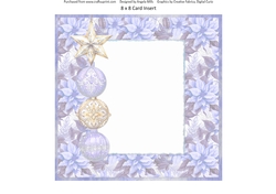 Christmas Greetings 49: Christmas Baubles 8 x 8 Card Insert with Lilac Poinsettias Background