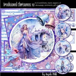Traditional Christmas 10: Winter Fairies 7 x 7 Card Mini Kit, 8 Sheets