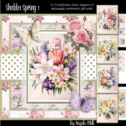 Shabby Spring 1: Spring Bouquets 7 x 7 Card Mini Kit, 6 Sheets