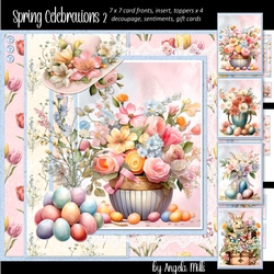 Spring Celebrations 2: Easter Bouquet 7 x 7 Card Mini-Kit, 7 Sheets