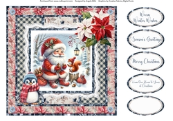 Santa Gnomes 16: 8 x 8 Quick Card Front with Sentiments
