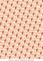 A4 Christmas Background Paper Pieced Robin Red/Cream