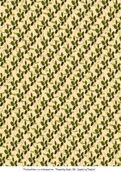 A4 Christmas Background Paper Holly Green/Cream