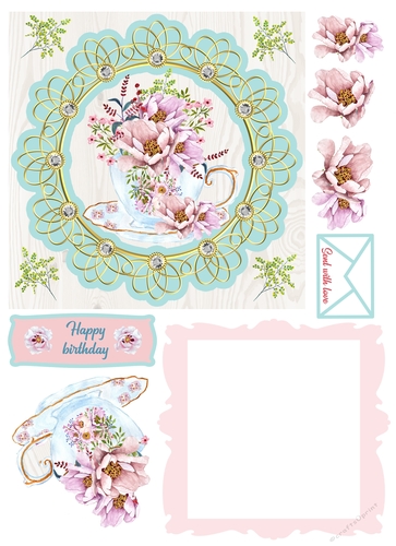 Tea cup of flowers