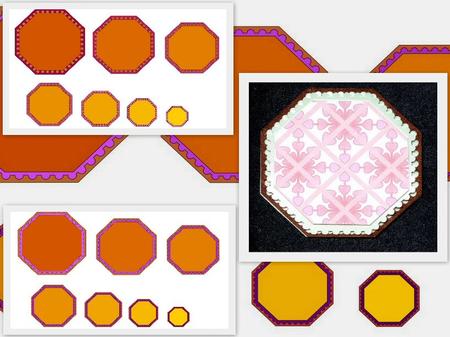 Octagon Scalloped And Circle Border Nesties