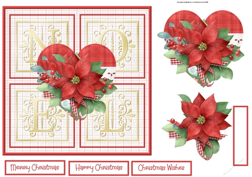 Noel and poinsettias