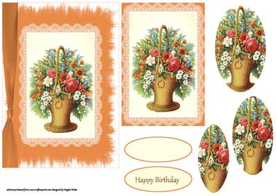 Whicker Basket of Flowers