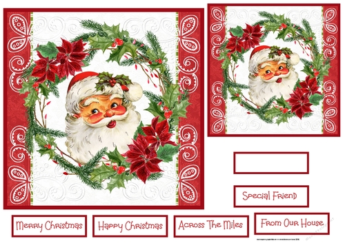 Santa in a wreath