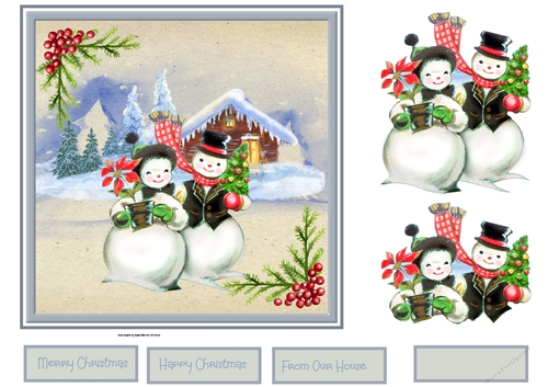 snowman prepares for Christmas