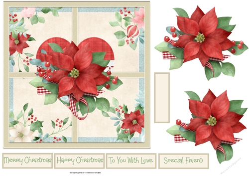 Red heart poinsettia