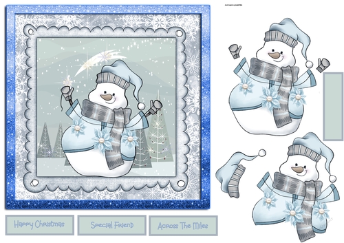 snowman with a ring of poinsettias