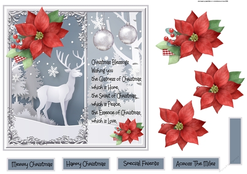 Poinsettia and reindeer