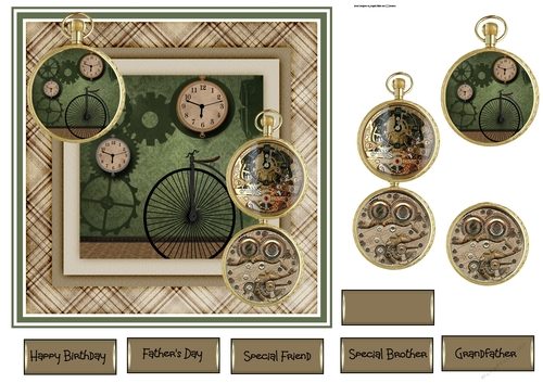 Penny farthing steam punk 7x7