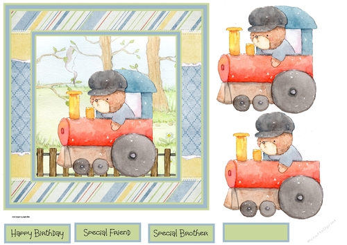 Little train driver 7x7 card